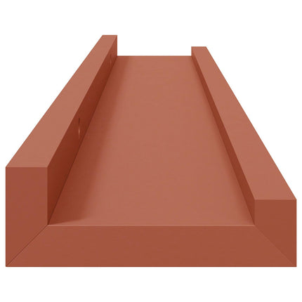 Vägg hylla med hylla 2 pcs Röd 60 x 9 x 3 cm Konstruerat trä