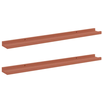 Vägg hylla med hylla 2 pcs Röd 80 x 9 x 3 cm Konstruerat trä