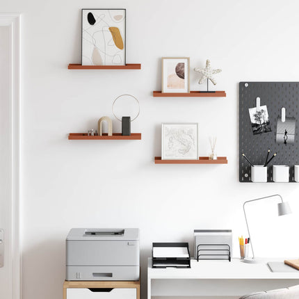 Vägg hylla med hylla 4 pcs Röd 40 x 9 x 3 cm Konstruerat trä