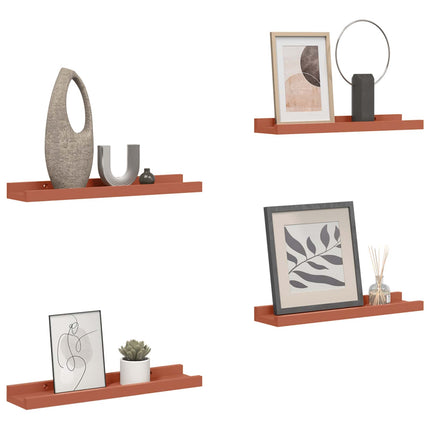 Vägg hylla med hylla 4 pcs Röd 40 x 9 x 3 cm Konstruerat trä