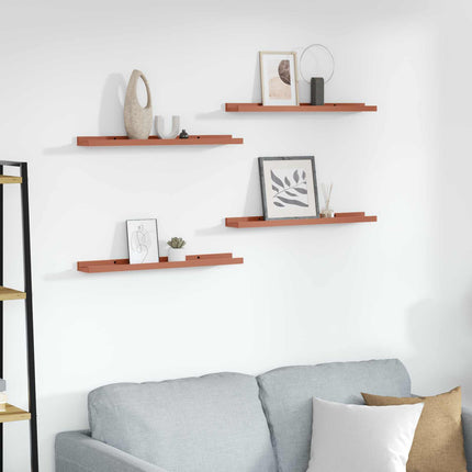 Vägg hylla med hylla 4 pcs Röd 60 x 9 x 3 cm Konstruerat trä