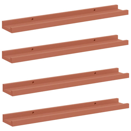 Vägg hylla med hylla 4 pcs Röd 60 x 9 x 3 cm Konstruerat trä
