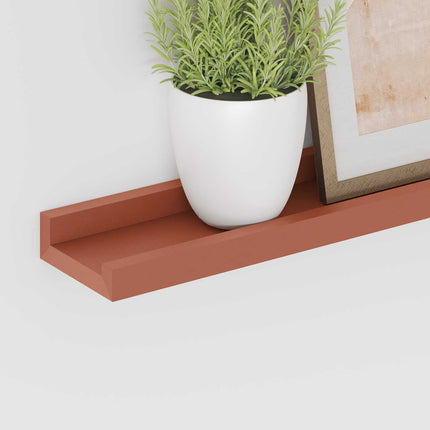 Vägg hylla med hylla 4 pcs Röd 80 x 9 x 3 cm Konstruerat trä
