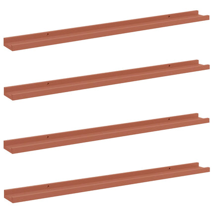 Vägg hylla med hylla 4 pcs Röd 100 x 9 x 3 cm Konstruerat trä