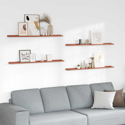 Vägg hylla med hylla 4 pcs Röd 115 x 9 x 3 cm Konstruerat trä