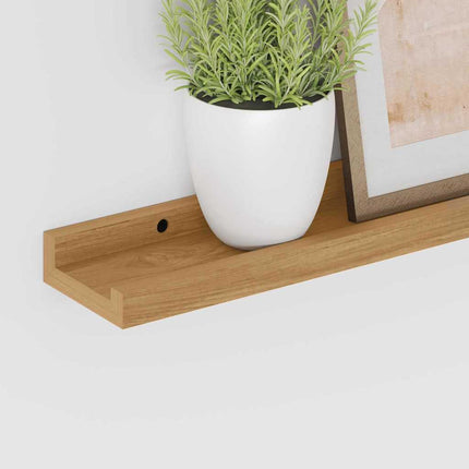 Vägg hylla med hylla 2 pcs Brun 40 x 9 x 3 cm Konstruerat trä