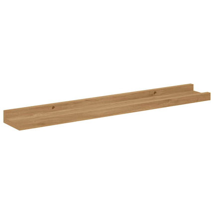 Vägg hylla med hylla 2 pcs Brun 60 x 9 x 3 cm Konstruerat trä