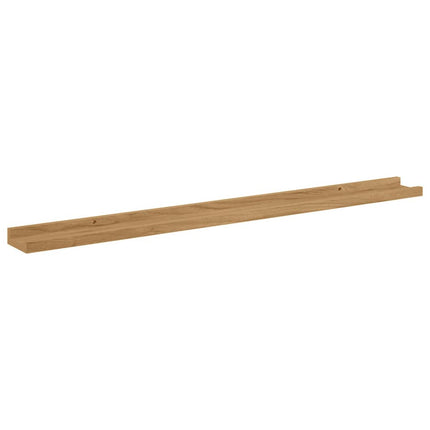 Vägg hylla med hylla 2 pcs Brun 100 x 9 x 3 cm Konstruerat trä