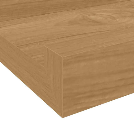 Vägg hylla med hylla 4 pcs Brun 60 x 9 x 3 cm Konstruerat trä