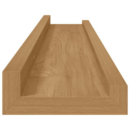 Vägg hylla med hylla 4 pcs Brun 60 x 9 x 3 cm Konstruerat trä