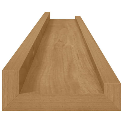 Vägg hylla Väggmonterat 4 st Brun 80 x 9 x 3 cm Konstruerat trä