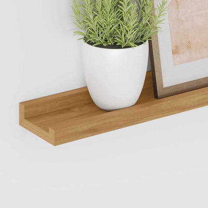 Vägg hylla med hylla 4 pcs Brun 100 x 9 x 3 cm Konstruerat trä