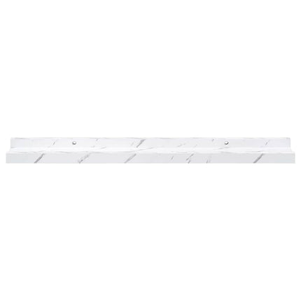 Vägg hylla 2 pcs Vit marmor 60 x 9 x 3 cm Konstruerat trä