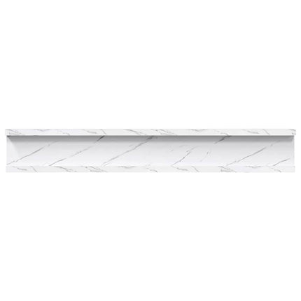 Vägg hylla 2 pcs Vit marmor 60 x 9 x 3 cm Konstruerat trä