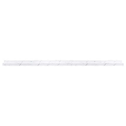Vägg hylla 2 pcs Vit marmor 115 x 9 x 3 cm Konstruerat trä