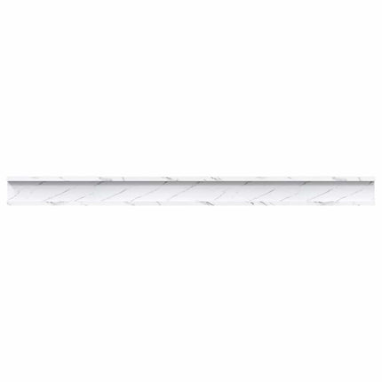 Vägg hylla 2 pcs Vit marmor 115 x 9 x 3 cm Konstruerat trä