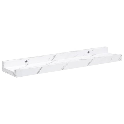 Vägg hylla 4 pcs Vit marmor 40 x 9 x 3 cm Konstruerat trä