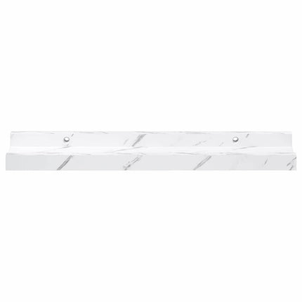 Vägg hylla 4 pcs Vit marmor 40 x 9 x 3 cm Konstruerat trä