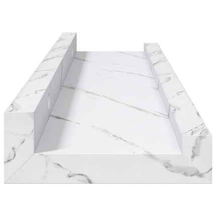 Vägg hylla 4 pcs Vit marmor 40 x 9 x 3 cm Konstruerat trä
