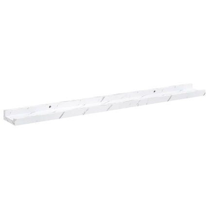 Vägg hylla 4 pcs Vit marmor 80 x 9 x 3 cm Konstruerat trä