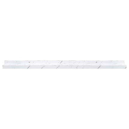 Vägg hylla 4 pcs Vit marmor 80 x 9 x 3 cm Konstruerat trä