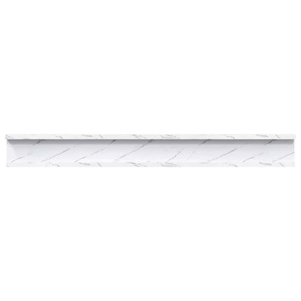 Vägg hylla 4 pcs Vit marmor 80 x 9 x 3 cm Konstruerat trä