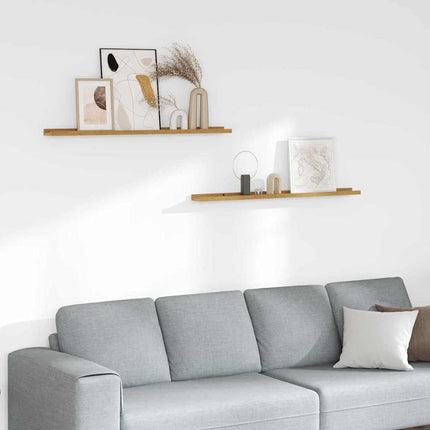 Vägg hylla med hylla 2 pcs Beige 100 x 9 x 3 cm Konstruerat trä