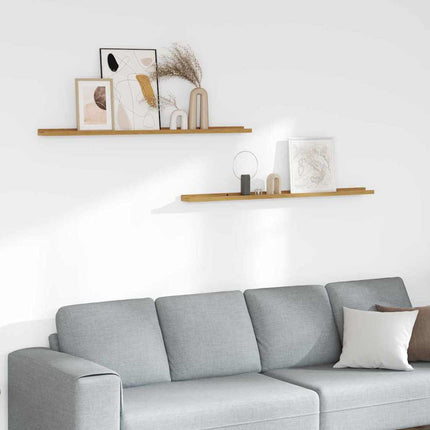 Vägg hylla med hylla 2 pcs Beige 115 x 9 x 3 cm Konstruerat trä