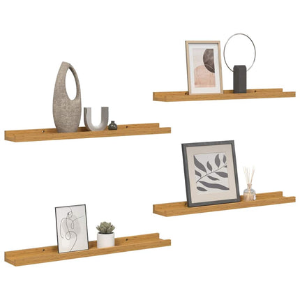 Vägg hylla med hylla 4 pcs Beige 40 x 9 x 3 cm Konstruerat trä