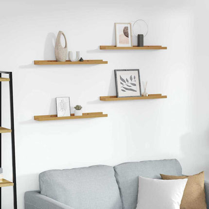 Vägg hylla med hylla 4 pcs Beige 60 x 9 x 3 cm Konstruerat trä
