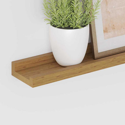 Vägg hylla med hylla 4 pcs Beige 80 x 9 x 3 cm Konstruerat trä