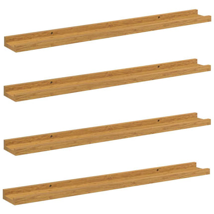 Vägg hylla med hylla 4 pcs Beige 80 x 9 x 3 cm Konstruerat trä