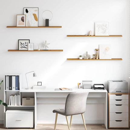 Vägg hylla med hylla 4 pcs Beige 115 x 9 x 3 cm Konstruerat trä