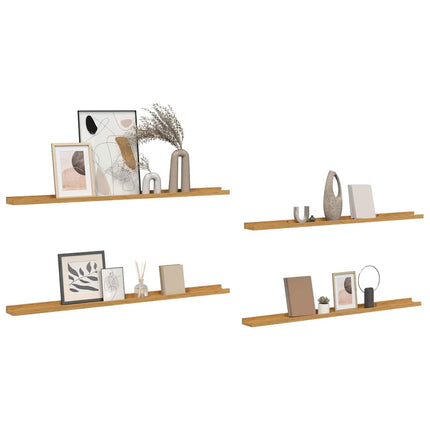 Vägg hylla med hylla 4 pcs Beige 115 x 9 x 3 cm Konstruerat trä