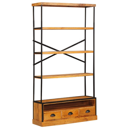 5-Tier Bokhylla Naturlig 100 x 30 x 180 cm Massivt mangoträ