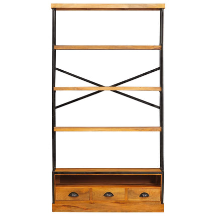 5-Tier Bokhylla Naturlig 100 x 30 x 180 cm Massivt mangoträ
