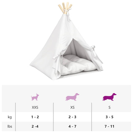 Husdjurs-tält med kudde Vit 50 x 50 x 60 cm Polyester