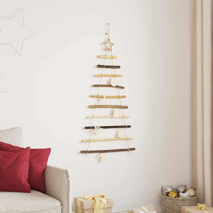 Julgran med 30 LED-lampor Naturfärg 90 cm massiv ask
