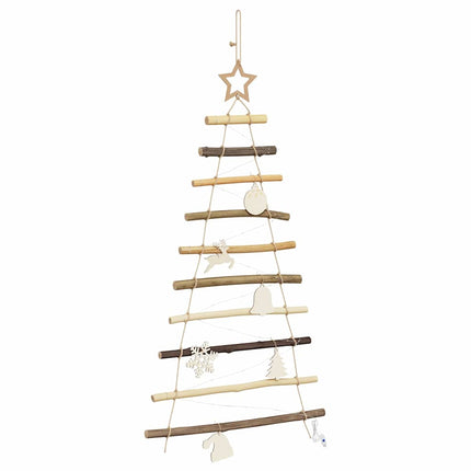 Julgran med 30 LED-lampor Naturfärg 90 cm massiv ask