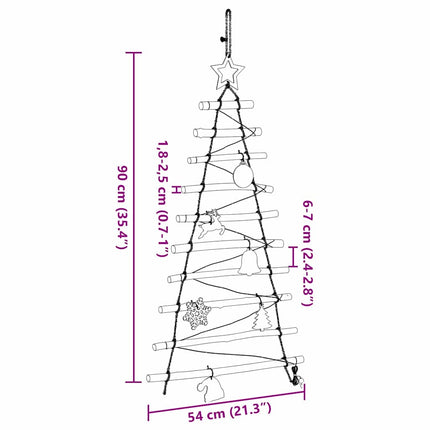 Julgran med 30 LED-lampor Naturfärg 90 cm massiv ask