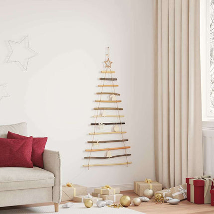 Julgran med 50 LED-lampor Naturfärg 120 cm massiv ask