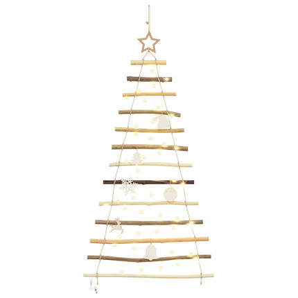 Julgran med 50 LED-lampor Naturfärg 120 cm massiv ask