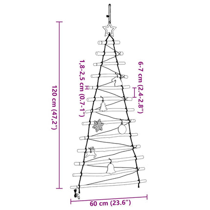 Julgran med 50 LED-lampor Naturfärg 120 cm massiv ask