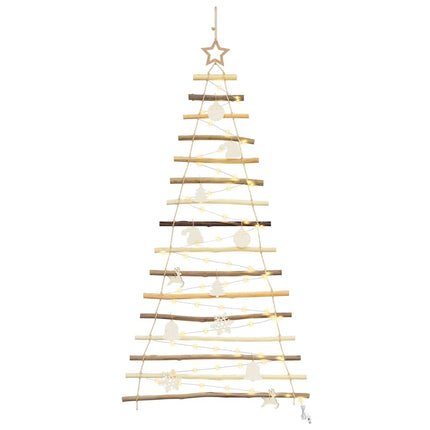 Julgran med 80 LED-lampor Naturfärg 150 cm massiv ask