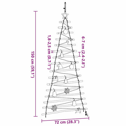 Julgran med 80 LED-lampor Naturfärg 150 cm massiv ask
