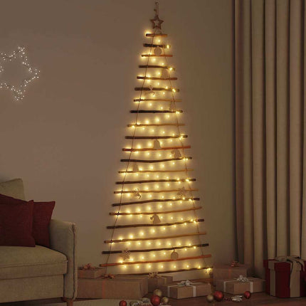 Julgran med 130 LED-lampor Naturfärg 210 cm massiv ask