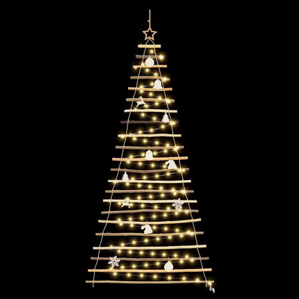 Julgran med 130 LED-lampor Naturfärg 210 cm massiv ask