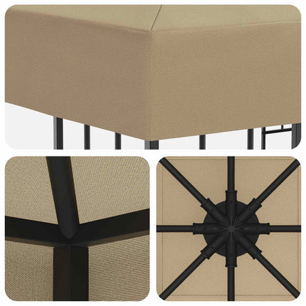 Paviljong 3 x 3 m Beige Polyester och Stål 190 gsm