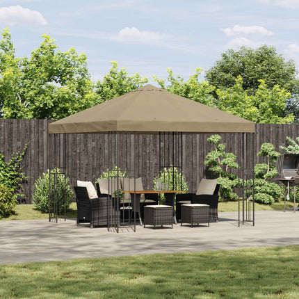 Paviljong 3 x 3 m Beige Polyester och Stål 190 gsm