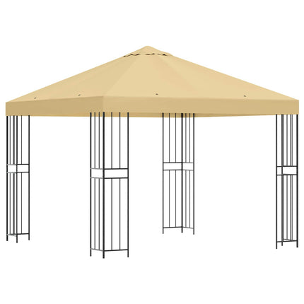 Paviljong 3 x 3 m Gräddvit Polyester och Stål 190 gsm